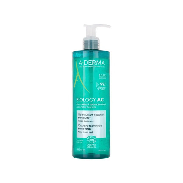 A-Derma Aderma Gel Moussant Purifiant Biology AC 400ml - Batty Beauty