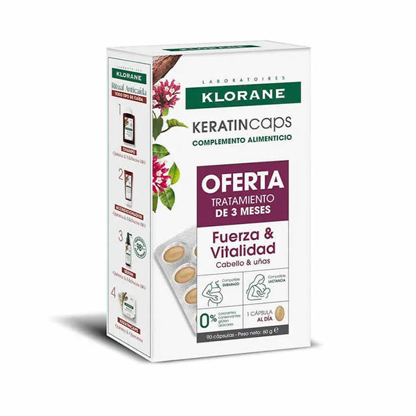 Klorane KeratinCaps Force et Vitalité 3x30 Gélule - Batty Beauty