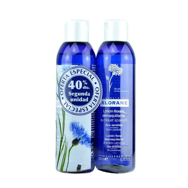 Klorane Bleuet Démaquillant Yeux Sensibles Coffret 2 Piéces 2x200ml - Batty Beauty