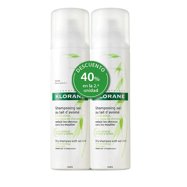 Klorane Ultra Gentle Dry Shampoo Oat Extract 2x150ml - Batty Beauty
