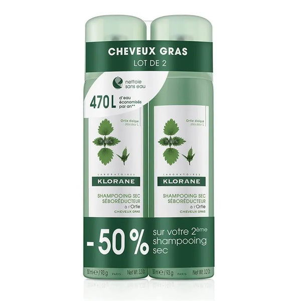 Klorane Shampooing Sec Á L'ortie 2x150ml - Batty Beauty