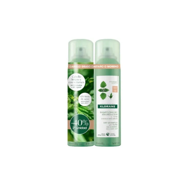 Klorane Shampoing Sec Purifiant À L'ortie Pour Cheveux Bruns 2x150ml - Batty Beauty