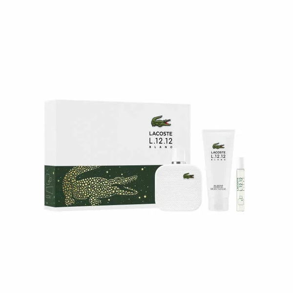 Lacoste L.12.12 Blanc Men Eau De Toilette Coffret 3 Produits 100ml - Batty Beauty