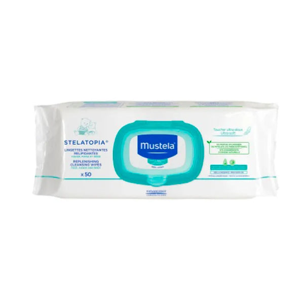 Mustela Lingettes Nettoyantes Relipidantes Stelatopia 50U - Batty Beauty