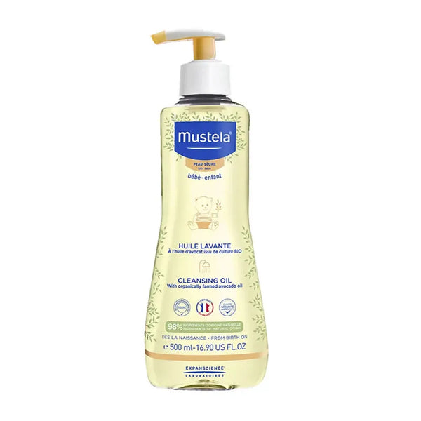 Mustela Bébé Huile Lavante Peaux Sèches 500ml - Batty Beauty