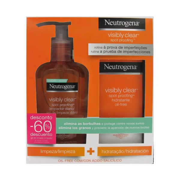 Neutrogena Visibly Clear Gel Nettoyant Quotidian Set 2 Produits 200ml - Batty Beauty