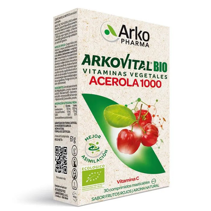 Arkopharma Arkovital Acerola 1000 Vitamine C 30 Comprimés