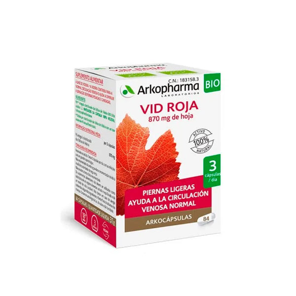 Arkopharma Red Vine 84 Capsules - Batty Beauty
