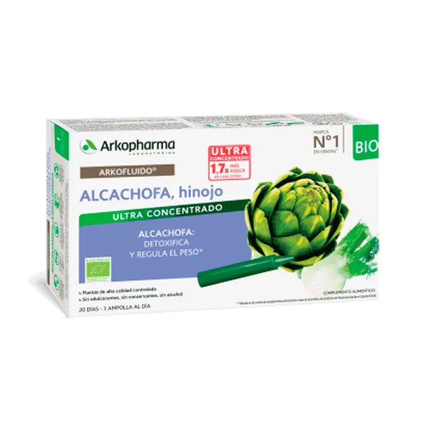 Arkopharma Arkofluido Artichauts-Fenouil 20 Ampoules Buvables - Batty Beauty