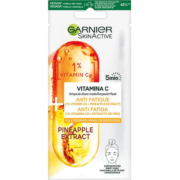 Garnier SkinActive Pineapple Extract Anti-Fatigue Face Mask 1 Unité - Batty Beauty