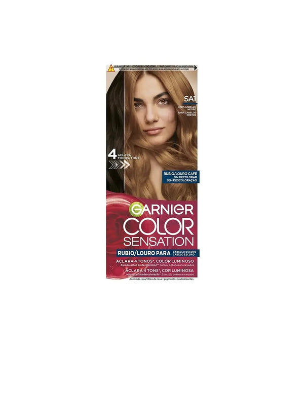 Garnier Color Sensation Tinte Rubio Luminoso Sin Decoloración Para Cabello Oscuro Louro Café 5 U - Batty Beauty