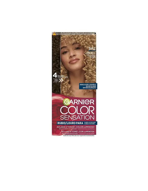Garnier Color Sensation Tinte Rubio Luminoso Sin Decoloración Para Cabello Oscuro Louro Caramelo 5 U - Batty Beauty