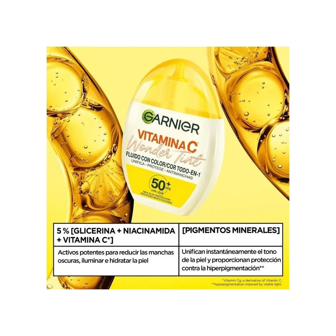 Garnier Vitamina C Wonder Tint Fluido Con Color Spf50 Medio