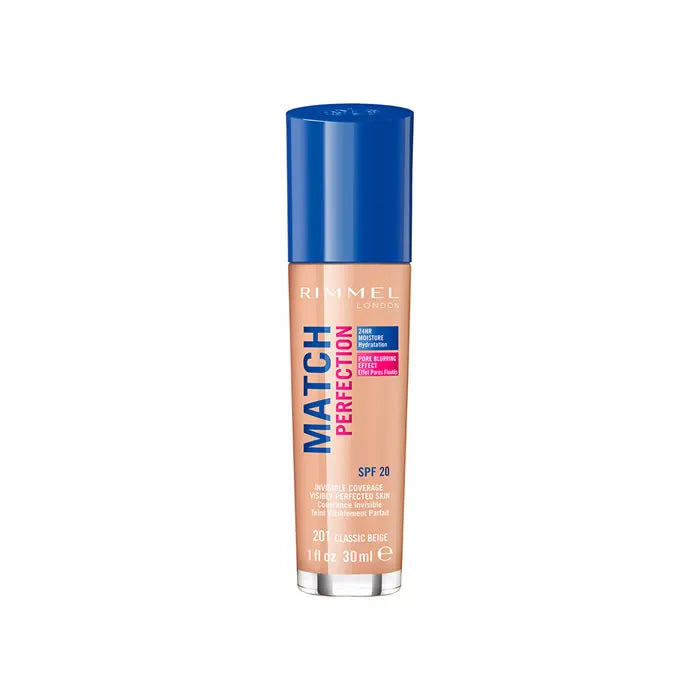 Rimmel London Match Perfection Foundation Spf20 201 Classic Beige