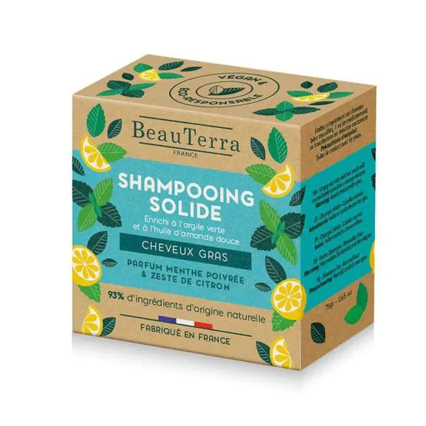 Beauterra Solide Champú De Menta y Cáscara De Limón 75g - Batty Beauty