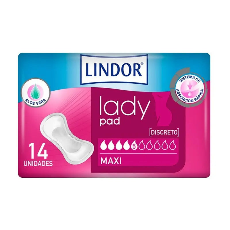 Lindor Absorbant Incontinence Urinaire Légère MoliMed Maxi 14 Pièces