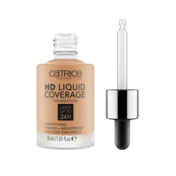 Catrice Hd Liquid Coverage Foundation Lasts Up Tp 24h 046 Camel Beige 30ml - Batty Beauty