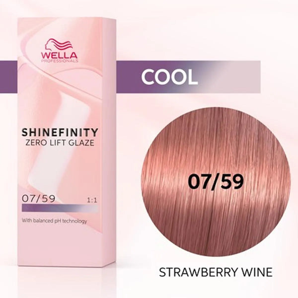 Wella Shinefinity Zero Lift Glaze Tinte 07-59 Strawberry Wine 1un 60ml - Batty Beauty