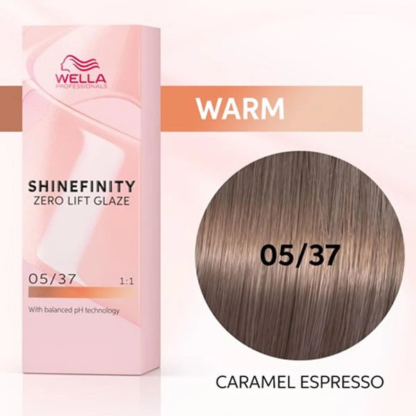 Wella Shinefinity Zero Lift Glaze Tinte 05-37 Caramel Espresso 1un - Batty Beauty