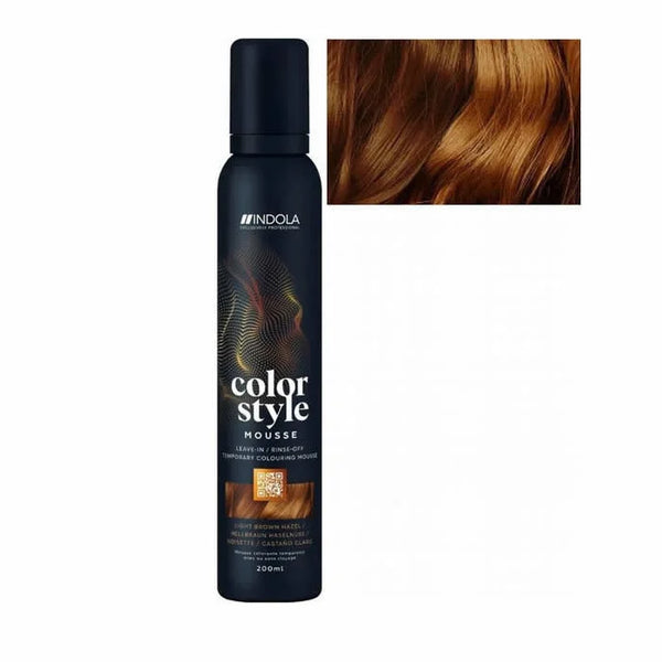 Indola Color Style Mousse Light Brown Hazel 200ml - Batty Beauty