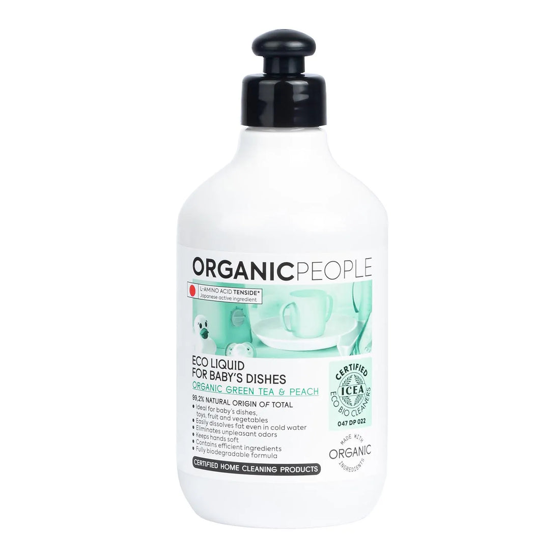 Organic People Organic Green Tea y Peach Eco Liquid For Baby's Dishes