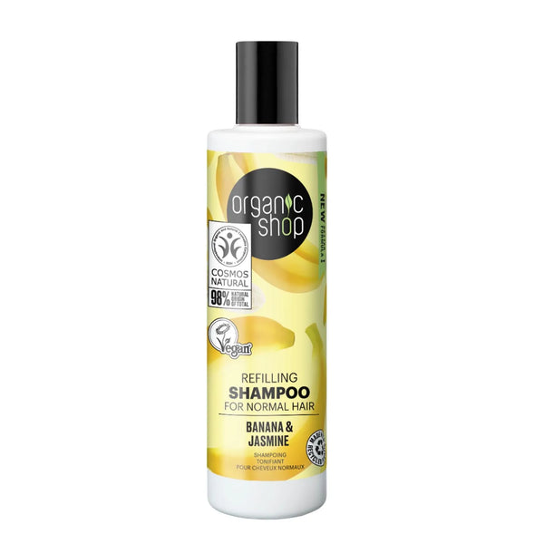 Organic Shop Banana Refillin Champu Cabello Normal 280ml - Batty Beauty