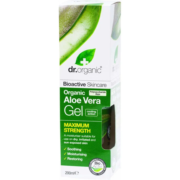 Dr. Organic Dr Organic Aloe Vera Gel Maximum Strength 200ml - Batty Beauty