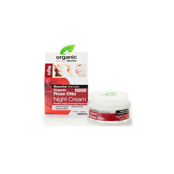 Dr. Organic Dr Organic Rose Otto Crème Hydratant De Nuit 50ml - Batty Beauty