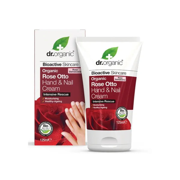 Dr. Organic Rose Otto Hand & Nail Cream 125ml - Batty Beauty