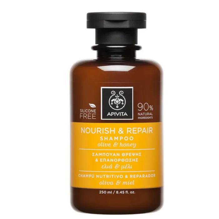 Apivita Nourish And Repair Shampoo With Olive And Honey