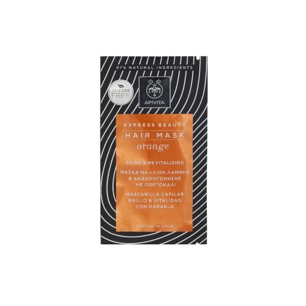 Apivita Shine And Revitalizing Hair Mask Orange 20ml - Batty Beauty