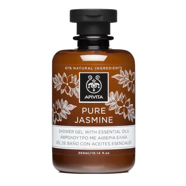 Apivita Pure Jasmine Shower Gel With Essential Oils 300ml - Batty Beauty