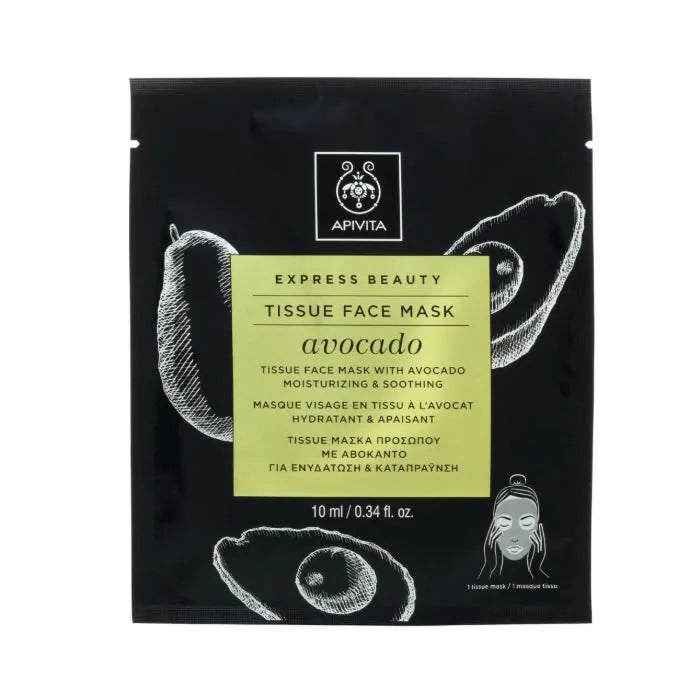 Apivita Masque Visage En Tissu Hydratant Et Apaisant À L'Avocat