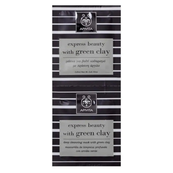 Apivita Beauty Express Deep Cleansing Face Mask With Green Clay 2x8ml - Batty Beauty