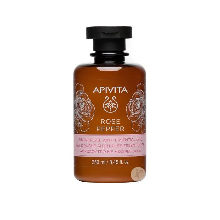 Apivita Gel De Bain Á La Rose Et Au Poivre