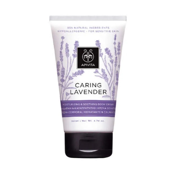Apivita Caring Lavender Moisturizing & Soothing Body Cream Hypoallergenic 150ml - Batty Beauty