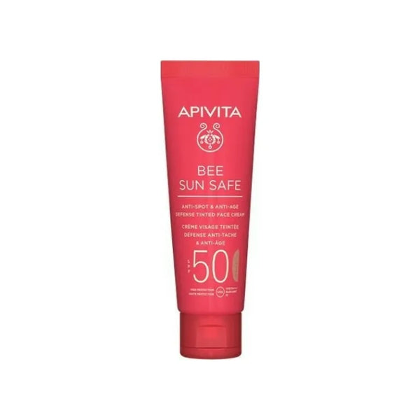 Apivita Bee Sun Anti-Spot & Anti-Age Defense Tinted Face Cream SPF50 50ml - Batty Beauty