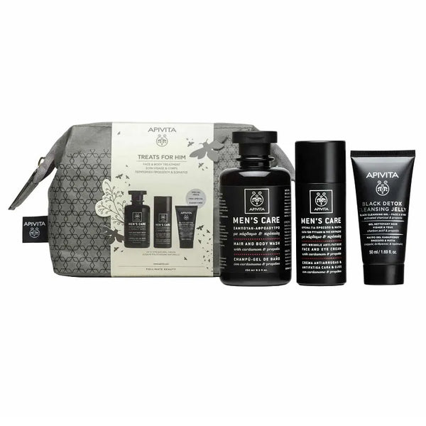 Apivita Men's Face and Body Care Set 3 Pièces - Batty Beauty