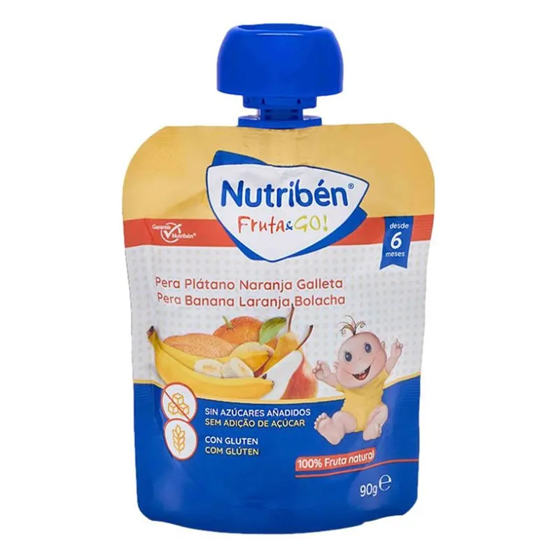 Nutriben Nutribén Fruit & Go! Poire, Banane, Orange Et Biscuit