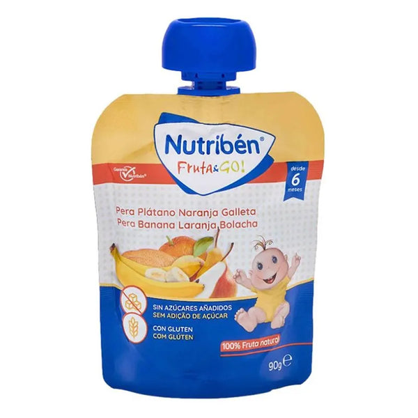 Nutriben Nutribén Fruit & Go! Poire, Banane, Orange Et Biscuit 90g - Batty Beauty