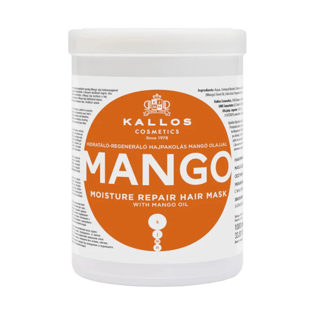 Kallos Cosmetics Kallos Mango Mascarilla Capilar Reparadora