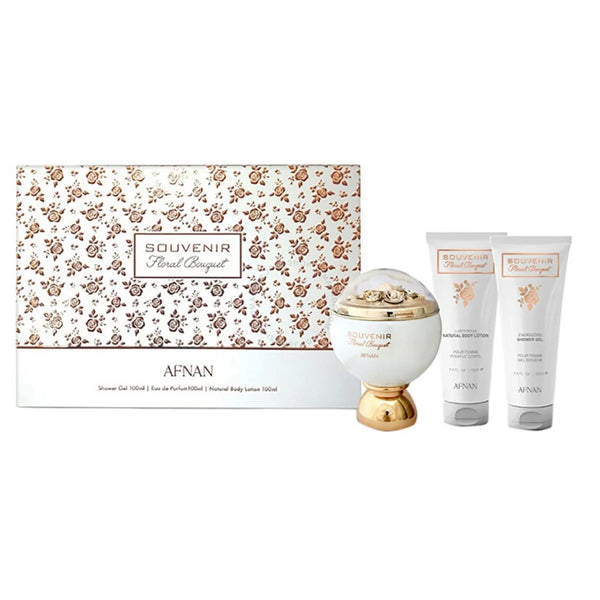 Afnan Souvenir Floral Bouquet Eau De Parfum Gel De Baño Locion Corporal 100ml - Batty Beauty