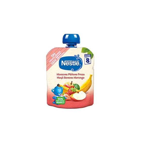 Nestle Nestlé Bolsita Manzana, Plátano y Fresa 8m 90g - Batty Beauty