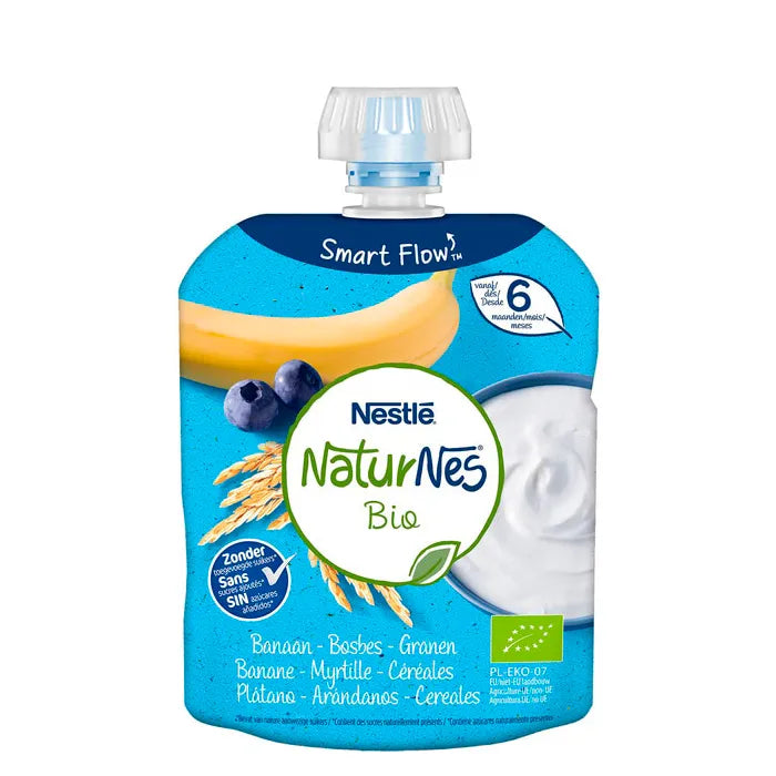 Naturnes Bio Banane Myrtilles et Céréales