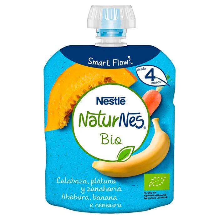 Nestle Nestlé Naturnes Bio Sachets Citrouille Banane Carotte