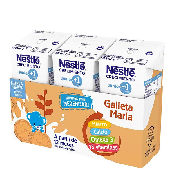 Nestle Nestlé Lait de Croissance 1+ Biscuits 3x180ml - Batty Beauty