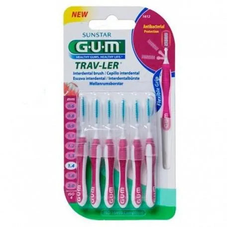 Gum Travler Brossette Interdentaire Cylindrique Fine 1,4 Mm Réf 1612 4 Unités - Batty Beauty