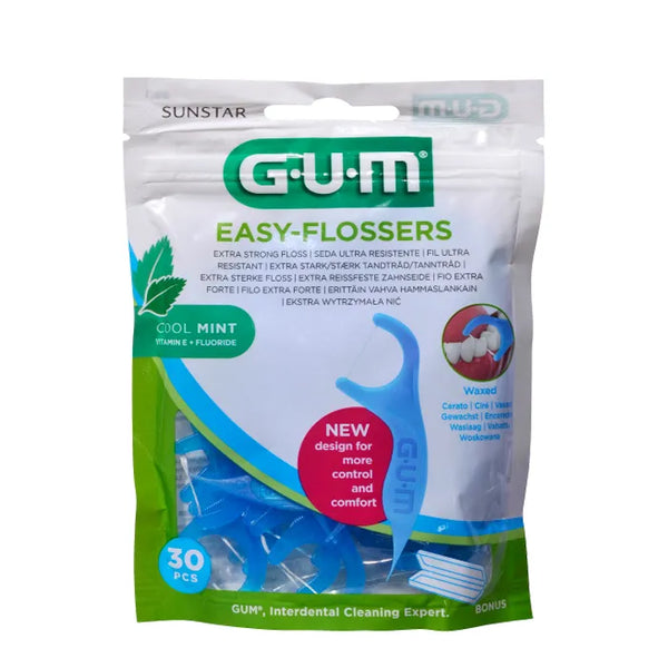 Gum Sunstar Easy Flossers Menthe Fraîche Vit-E Fluor 30 Unités - Batty Beauty