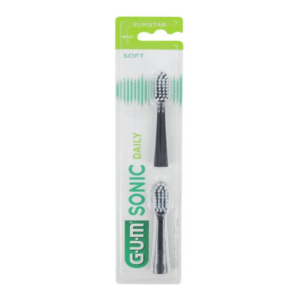 Gum Sonic Recharges quotidiennes Brosse noire 2U - GUM