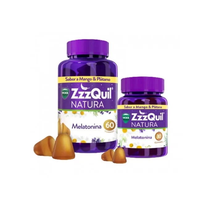Zzquil Zzzquil Natura Mélatonine Mangue & Banane 60+30 Unités
